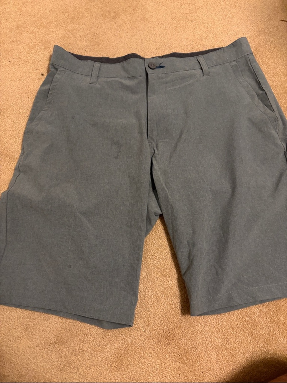 burnside Men's Slate Gray Flat-Front Shorts